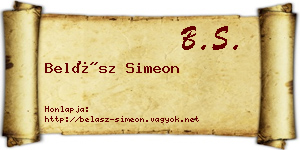 Belász Simeon névjegykártya